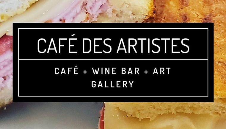 Cafe logo: Cafe + Wine Bar + Art Gallery